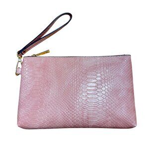 Cato Croc Embossed Wristlet Pink Zip Hand Purse Fashion Accessory